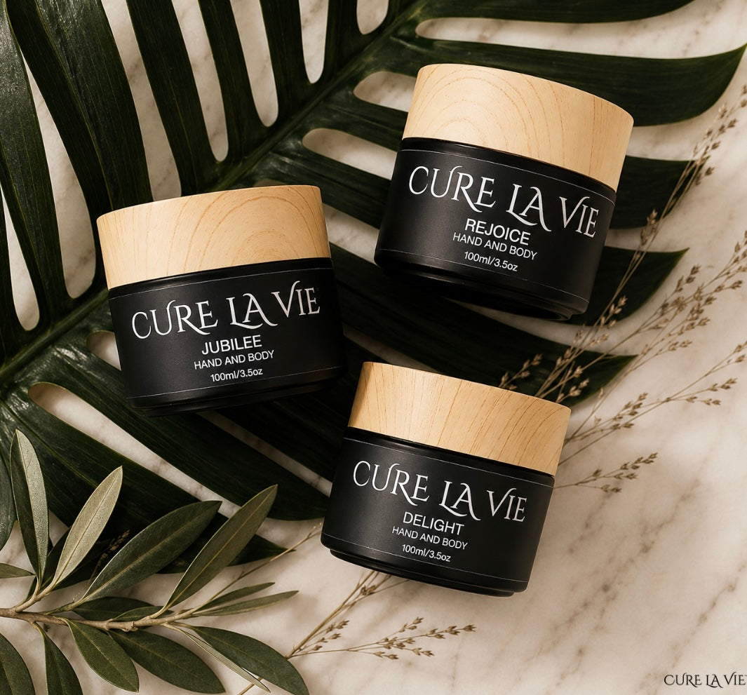 Cure La Vie Body Crèmes — REJOICE, DELIGHT, and JUBILEE tallow-based botanical body crèmes