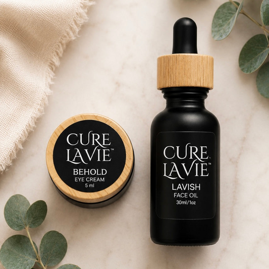 Cure La Vie LAVISH Bundle — LAVISH botanical face oil and BEHOLD eye crème skincare set
