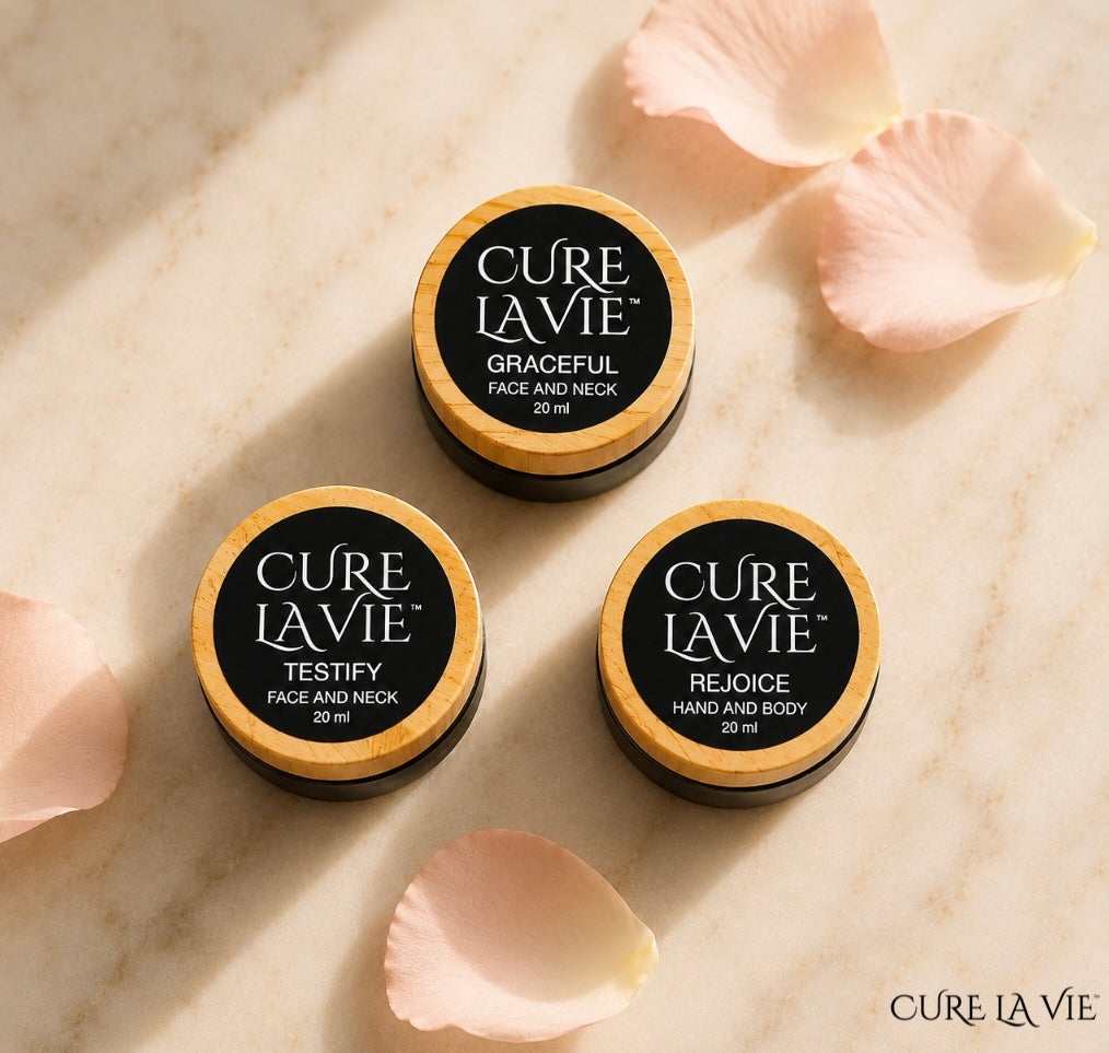 Cure La Vie JOURNEY Bundle — TESTIFY GRACEFUL and REJOICE travel-size skincare set