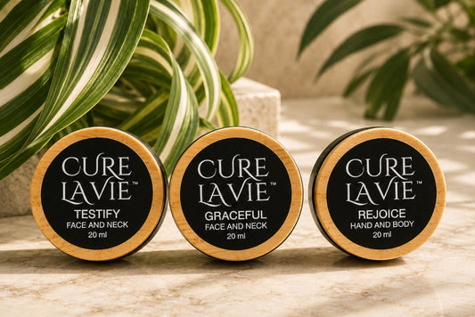 Cure La Vie JOURNEY Bundle — TESTIFY GRACEFUL and REJOICE travel-size skincare set