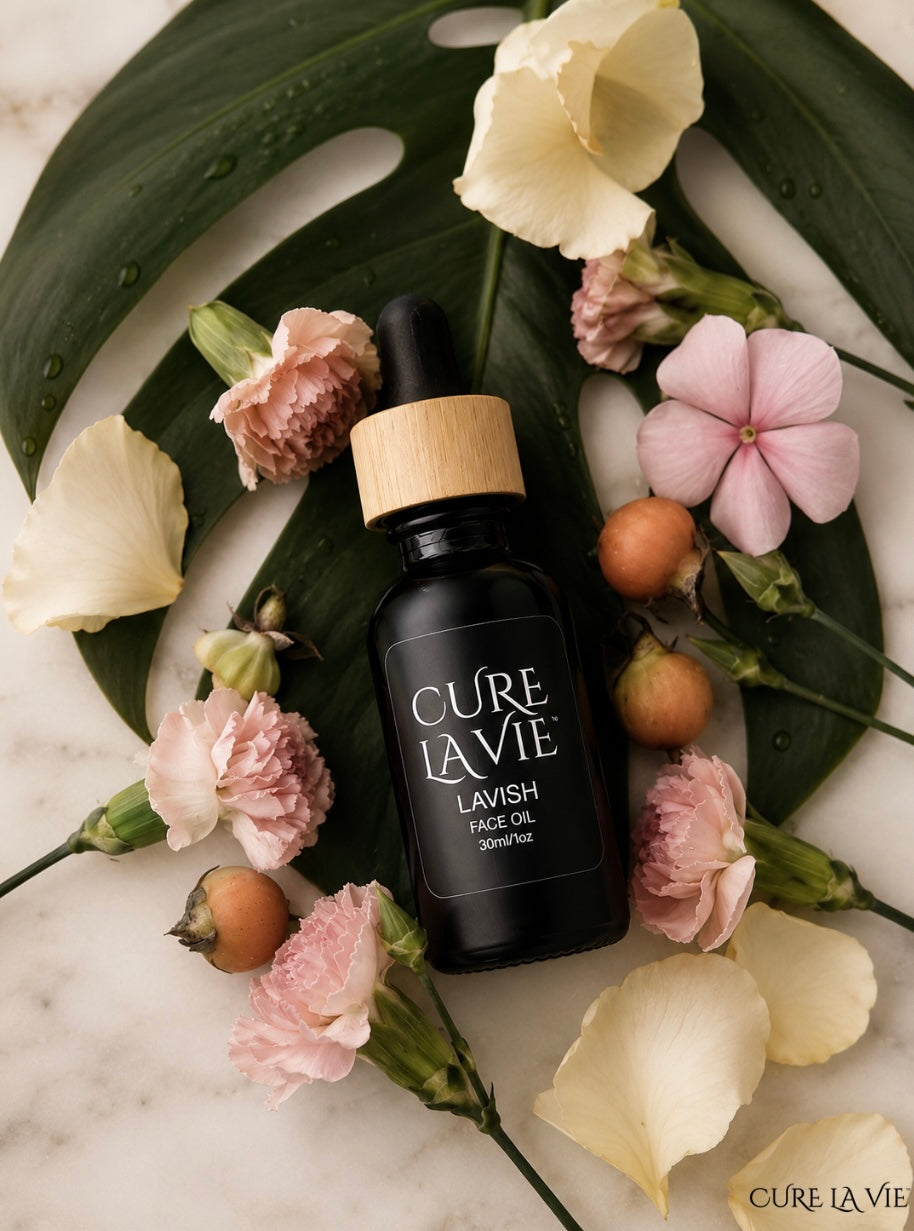 Cure La Vie LAVISH botanical face oil 30ml with bakuchiol rosehip and neroli — retinol alternative