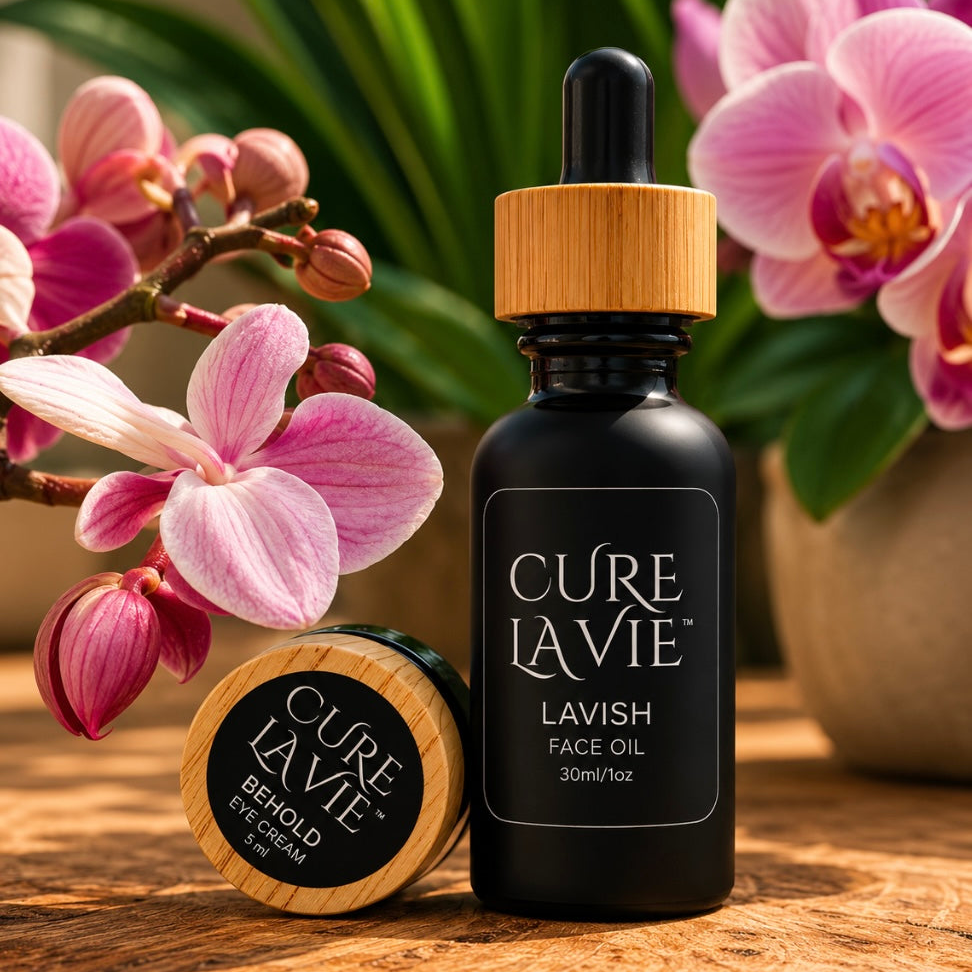 Cure La Vie LAVISH Bundle — LAVISH botanical face oil and BEHOLD eye crème skincare set