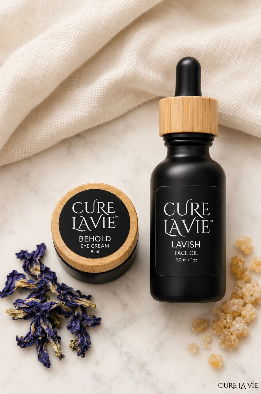 Cure La Vie LAVISH Bundle — LAVISH botanical face oil and BEHOLD eye crème skincare set